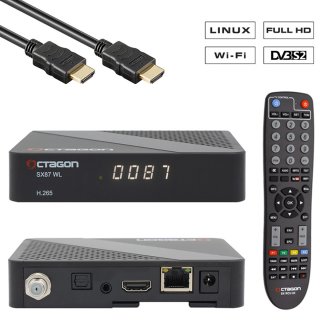 Octagon SX88+ SE WL CA HD HEVC Full HD Stalker IPTV Multistream WLAN Sat DVB-S2 Receiver