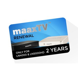 MaaxTV Verl&auml;ngerung f&uuml;r MaaxTV LN4000 und LN5000HD - Laufzeit 2 Jahr
