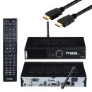 Protek X2 Combo 4K UHD 2160p H.265 HEVC E2 Linux 2.4 GHz WiFi 1x DVB-S2 1x DVB-C/T2 Receiver Schwarz