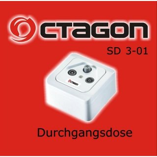 Octagon Sat Durchgangsdose 3-loch 3-01 Antennendose Dose TV FM