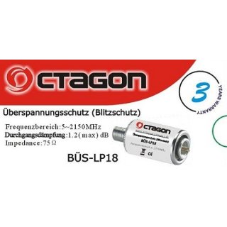 Octagon &Uuml;berspannungsschutz Sat Kabel DVB-T Receiver Schutz Blitzschlag