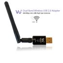 VU+&reg; Dual Band Wireless USB 2.0 Adapter 600 Mbps...