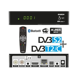 Edision OS NINO+ DVB-S2 + DVB-T2/C Combo Receiver H.265 Nino Plus